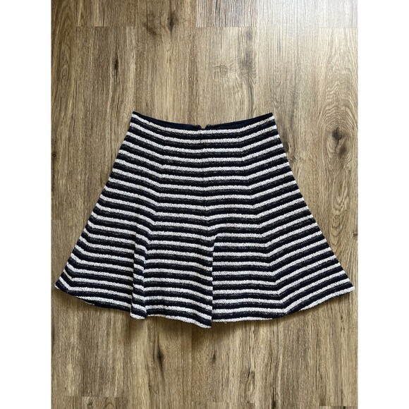 Theory Womens A Line Flare Mini Skirt Blue & White Stripe Size 4 - Picture 1 of 7